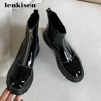 Lenkisen motorcycle boots real cow leather stretch sewing platform round toe thick med heel zipper handsome cozy ankle boots L33
Lenkisen motorcycle boots real cow leather stretch sewing platform round toe thick med heel zipper handsome cozy ankle boots L33