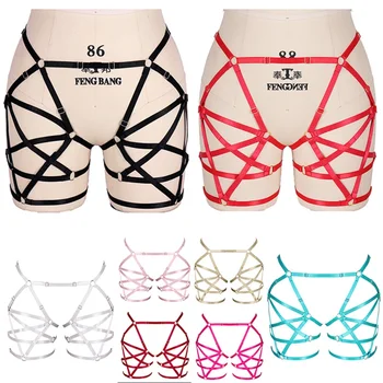 Pentagram Harness Garter Belt Cage Waist Stockings Suspender Belt Strap Elastic Adjust Hollow Out Bondage Goth Fetish Dance Rave 
Pentagram Harness Garter Belt Cage Waist Stockings Suspender Belt Strap Elastic Adjust Hollow Out Bondage Goth Fetish Dance Rave