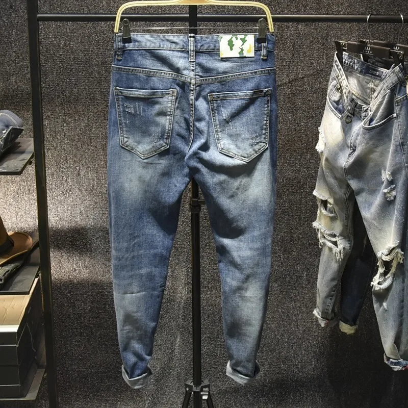 Harajuka Mens Personality Hole Ripped Patchs Denim Pants Hip Hop Full Length Slim Fit Straight Male Casual Trousers Streetwear
Harajuka Mens Personality Hole Ripped Patchs Denim Pants Hip Hop Full Length Slim Fit Straight Male Casual Trousers Streetwear