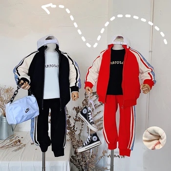 Winter 2020 Boy's and girl's sports casual fashion hoodie two-piece set with velvet kids clothes girls Children costumes
Winter 2020 Boy's and girl's sports casual fashion hoodie two-piece set with velvet kids clothes girls Children costumes