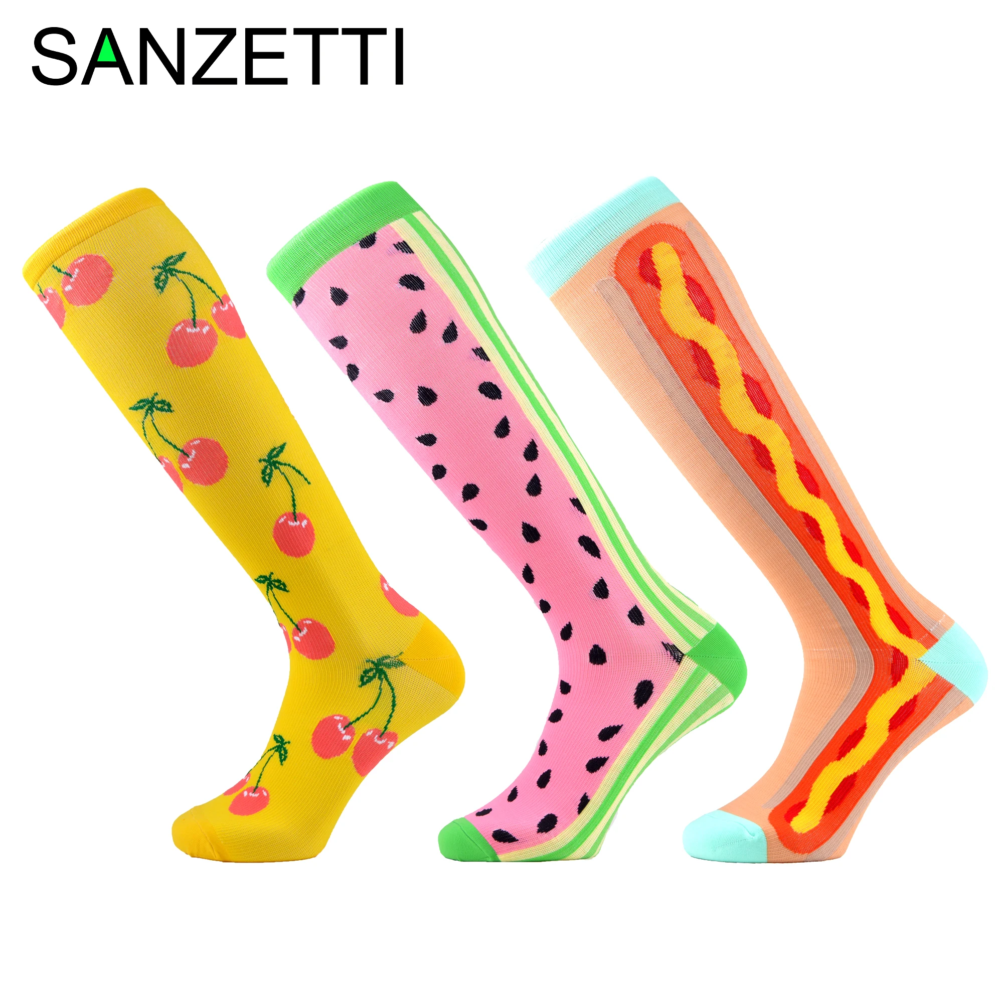 SANZETTI 3 Pairs/Lot Women Colorful Leg Support Stretch Combed Cotton Compression Socks Below Knee Anti-Fatigue Long Happy Socks 
SANZETTI 3 Pairs/Lot Women Colorful Leg Support Stretch Combed Cotton Compression Socks Below Knee Anti-Fatigue Long Happy Socks