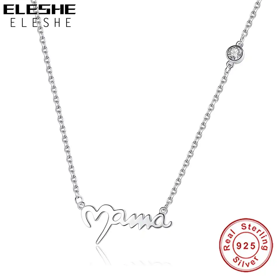 love mom gift letter mama pendant necklace 925 sterling silver