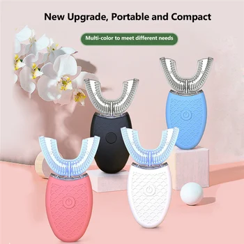 360 Degrees Sonic Automatic Electric Toothbrush USB Rechargeable Intelligent Ultrasonic Silicon Toothbrush 3 Modes U Type Timer
360 Degrees Sonic Automatic Electric Toothbrush USB Rechargeable Intelligent Ultrasonic Silicon Toothbrush 3 Modes U Type Timer