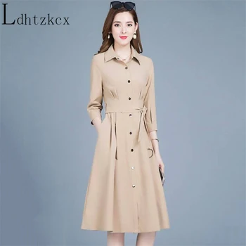 Spring Autumn Trench Coat Women Plus Size Windbreaker Korean Slim Single-breasted Bow Adjustable Waist Long Sleeve Trench CX1083
Spring Autumn Trench Coat Women Plus Size Windbreaker Korean Slim Single-breasted Bow Adjustable Waist Long Sleeve Trench CX1083