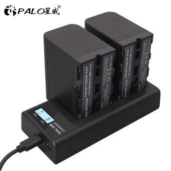 

PALO NP-F970 NP F960 F970 camera battery 7200mAh+LCD Dual slot battery charger for SONY F930 F950 F770 F570 CCD-RV100