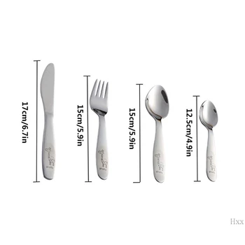 New 4PCS/pack Stainless Steel Kids Children Tableware Western-style Spoon Fork Set 
New 4PCS/pack Stainless Steel Kids Children Tableware Western-style Spoon Fork Set