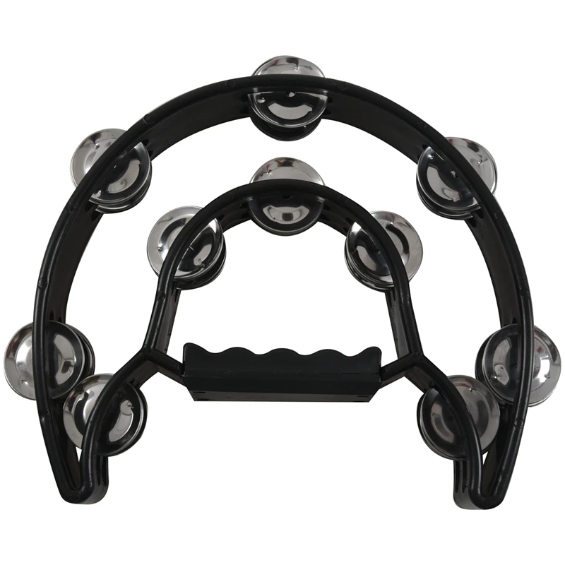 Compact Double Half Moon Music Tambourine Percussion Tamborine Drum Durable | Спорт и развлечения