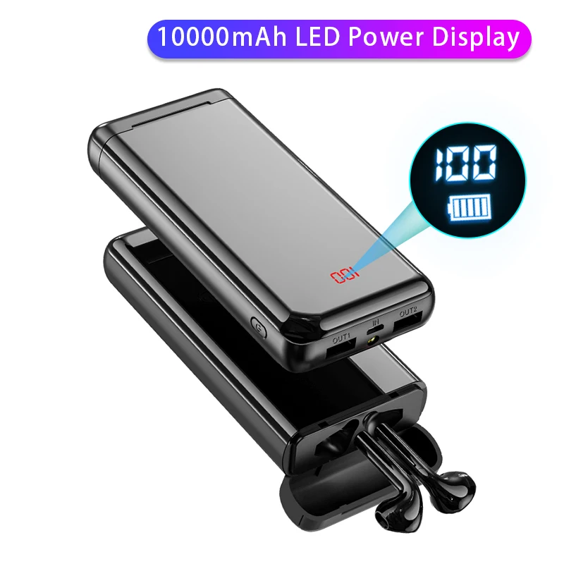 2 In 1 Bluetooth Earphones With 10000mAh Charge Case Power Bank 3D Stereo Wireless Dual Mic Sport TWS Headset Flashlight Earbuds
2 In 1 Bluetooth Earphones With 10000mAh Charge Case Power Bank 3D Stereo Wireless Dual Mic Sport TWS Headset Flashlight Earbuds
