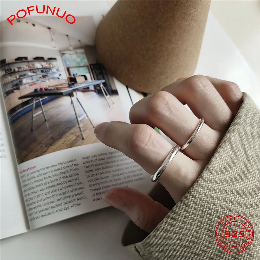 POFUNUO 2mm 3mm Width 925 Sterling Silver Rings Minimalist Smooth Surface Simple Rings Women Girls Gift S925 Silver Fine Jewelry
POFUNUO 2mm 3mm Width 925 Sterling Silver Rings Minimalist Smooth Surface Simple Rings Women Girls Gift S925 Silver Fine Jewelry
