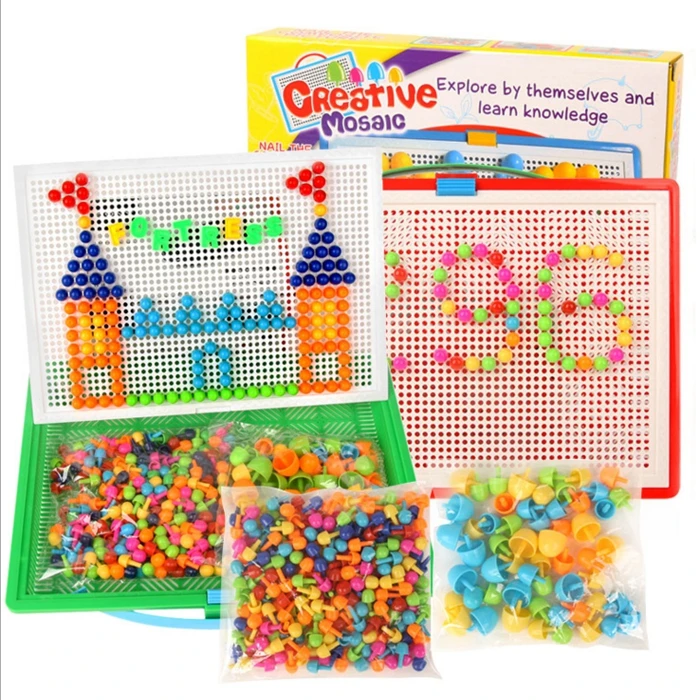 296 Pieces/Set Box-packed Grain Mushroom Nail Beads Intelligent 3D Puzzle Games Jigsaw Board for Children Kids Educational Toys
296 Pieces/Set Box-packed Grain Mushroom Nail Beads Intelligent 3D Puzzle Games Jigsaw Board for Children Kids Educational Toys