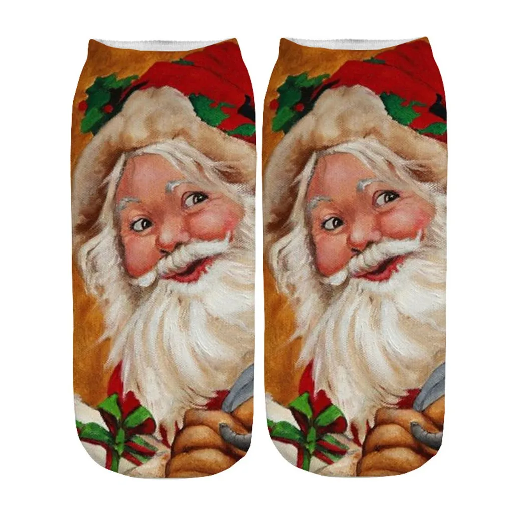 FREE OSTRICH Casual Socks Christmas Santa Elk Printing Medium Cotton Happy New Autumn Winter | Женская одежда
