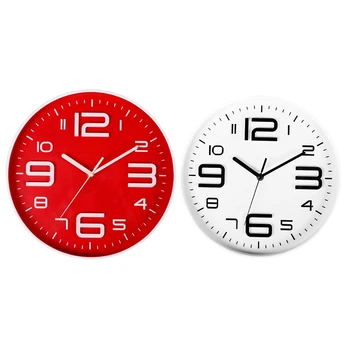 2 Pcs Indoor Big 3D Number Quartz Silent Non Ticking Wall Clock Quiet Movement Decorative Battery Operated 10 Inch,Red & W
2 Pcs Indoor Big 3D Number Quartz Silent Non Ticking Wall Clock Quiet Movement Decorative Battery Operated 10 Inch,Red & W