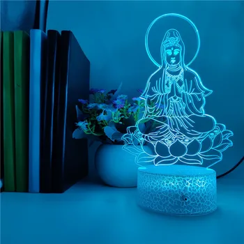 7 Color Change Desk Lamp Buddhism Guanyin Bodhisattva Sensor Touching 3D Visual USB LED Souvenir Holiday Gift Lamp App Control
7 Color Change Desk Lamp Buddhism Guanyin Bodhisattva Sensor Touching 3D Visual USB LED Souvenir Holiday Gift Lamp App Control