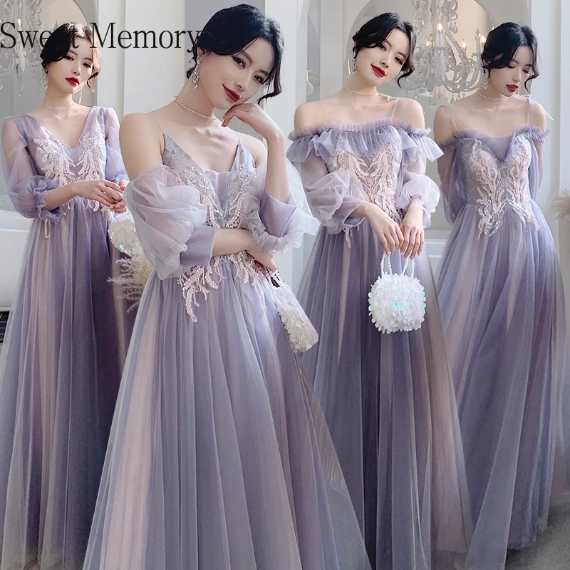 Tulle Purple Bridesmaid Dresses Women Formal Gown Three Quater Long Sleeve Plus Size Robe Soiree Girl Prom Wedding Party Dress
Tulle Purple Bridesmaid Dresses Women Formal Gown Three Quater Long Sleeve Plus Size Robe Soiree Girl Prom Wedding Party Dress