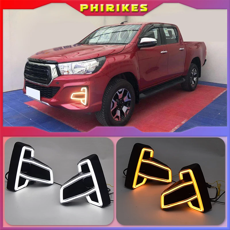 1 Set For Toyota Hilux Revo Rocco 2018 2019 DRL LED Daytime Running Lights Diglight ABS Fog lamp Cover With Turn Yellow Signal
1 Set For Toyota Hilux Revo Rocco 2018 2019 DRL LED Daytime Running Lights Diglight ABS Fog lamp Cover With Turn Yellow Signal