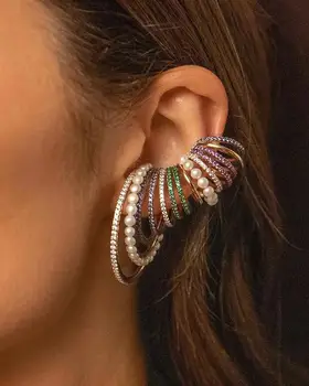Jankelly Big Multicolor Ear Cuff with Pearls Zirconia Circles Clip Earring Women Fine Jewelry
Jankelly Big Multicolor Ear Cuff with Pearls Zirconia Circles Clip Earring Women Fine Jewelry