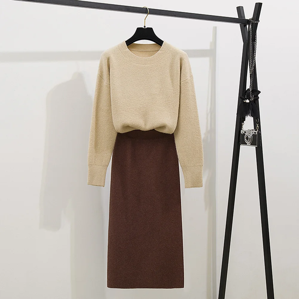 Korean Sweater Skirt Set Women Two Piece Sets Autumn Winter Fashion Sweet Office Ladies Suits Pure Pullovers Sweaters Minimalist
Korean Sweater Skirt Set Women Two Piece Sets Autumn Winter Fashion Sweet Office Ladies Suits Pure Pullovers Sweaters Minimalist