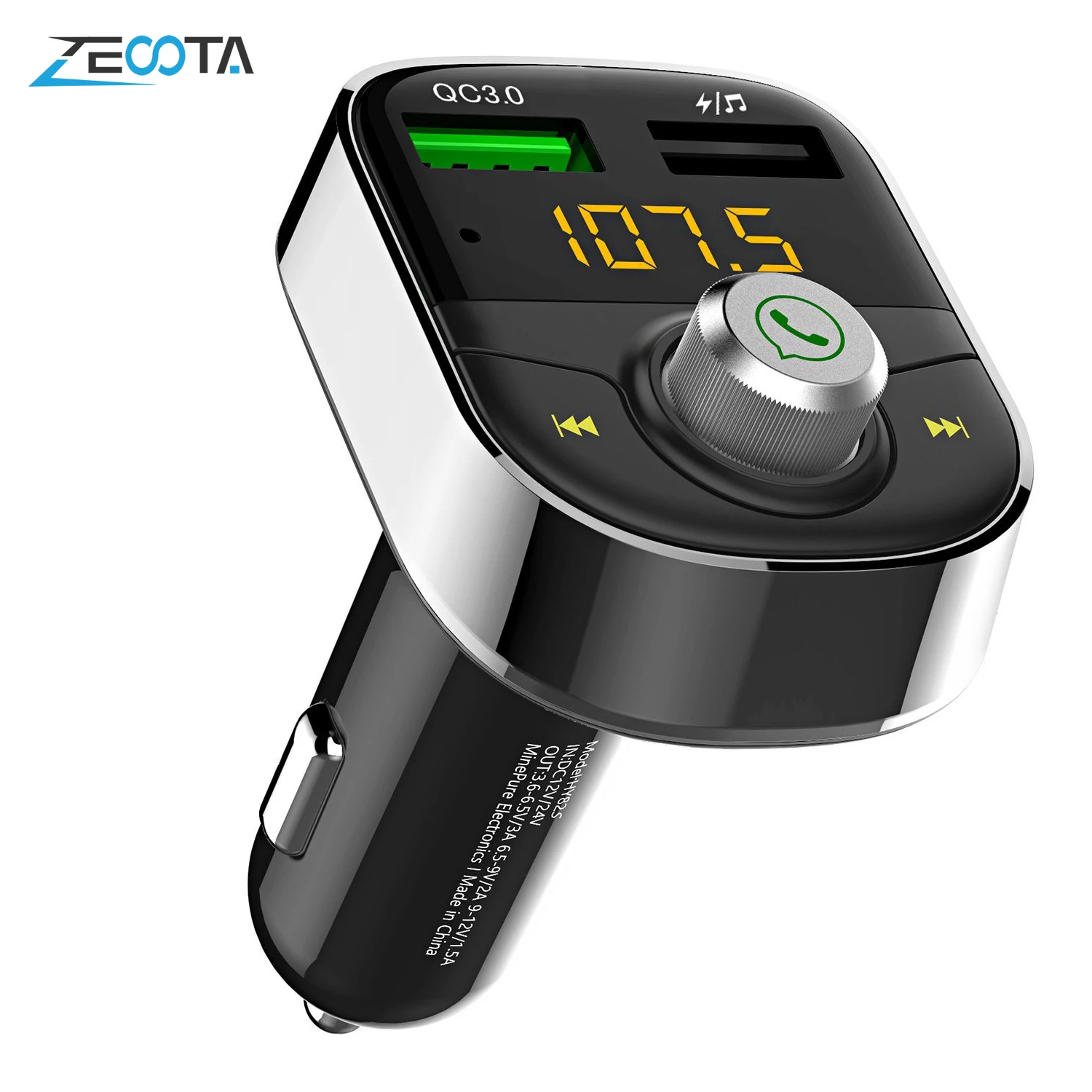 Автомобильное зарядное устройство Quick Charge 3 0 USB беспроводной Bluetooth FM-передатчик
