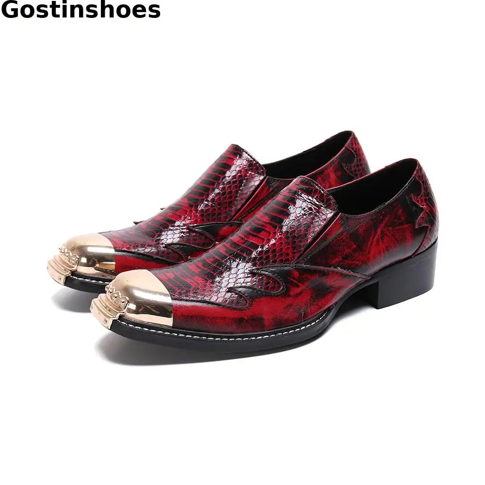 Fashion Men Oxford Shoes Red Leather Snake Skin Printed Golden Rion Toe Head Slip On Leisure Business Party Wedding Shoes
Fashion Men Oxford Shoes Red Leather Snake Skin Printed Golden Rion Toe Head Slip On Leisure Business Party Wedding Shoes