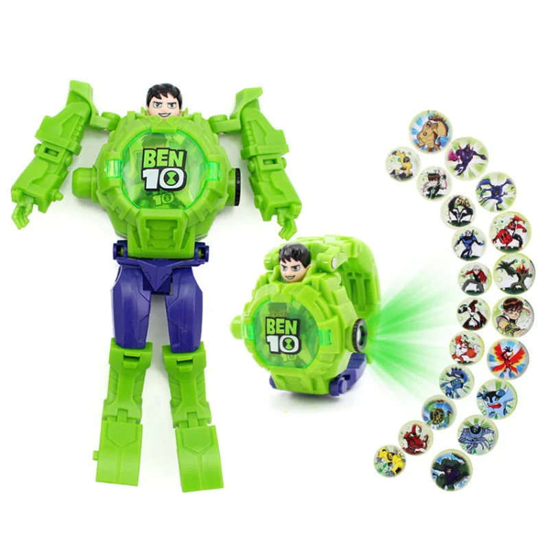 Часы BEN 10 Omnitrix игрушки для детей 3D деформированные прожектор подлинный Bening