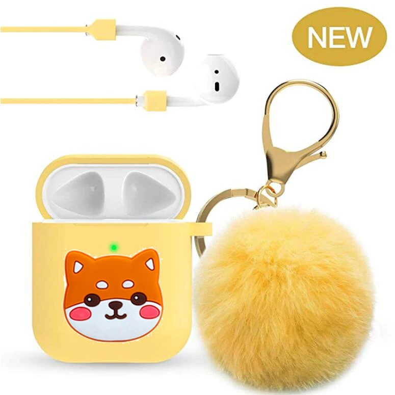 AirPods Case,Cute Puppy Dog Protective Silicone Cover with Hairball Keychain Compatible with Apple AirPods 2 and 1 Charger Case
AirPods Case,Cute Puppy Dog Protective Silicone Cover with Hairball Keychain Compatible with Apple AirPods 2 and 1 Charger Case