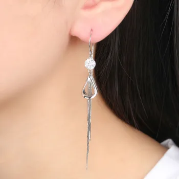 925 Sterling Silver Zircon Tassel Earrings For Women Crystal long ear line Korean Fashion Jewelry 2020 Silver Gold wild earings
925 Sterling Silver Zircon Tassel Earrings For Women Crystal long ear line Korean Fashion Jewelry 2020 Silver Gold wild earings