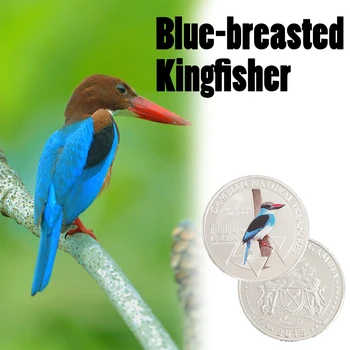 RH Silver Plated Blue Breasred Kingfisher Pattern Gambian Natural Treasures Commemorative Coins Collectibles For Collection
RH Silver Plated Blue Breasred Kingfisher Pattern Gambian Natural Treasures Commemorative Coins Collectibles For Collection
