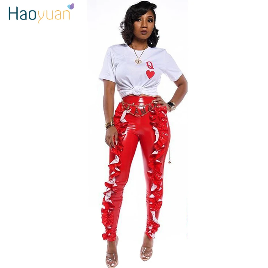 HAOYUAN Ruffle Fleece PU Leather Pants Women Autumn Winter Warm Slim Stretchy Pencil Pants Plus Size Casual High Waist Trousers
HAOYUAN Ruffle Fleece PU Leather Pants Women Autumn Winter Warm Slim Stretchy Pencil Pants Plus Size Casual High Waist Trousers