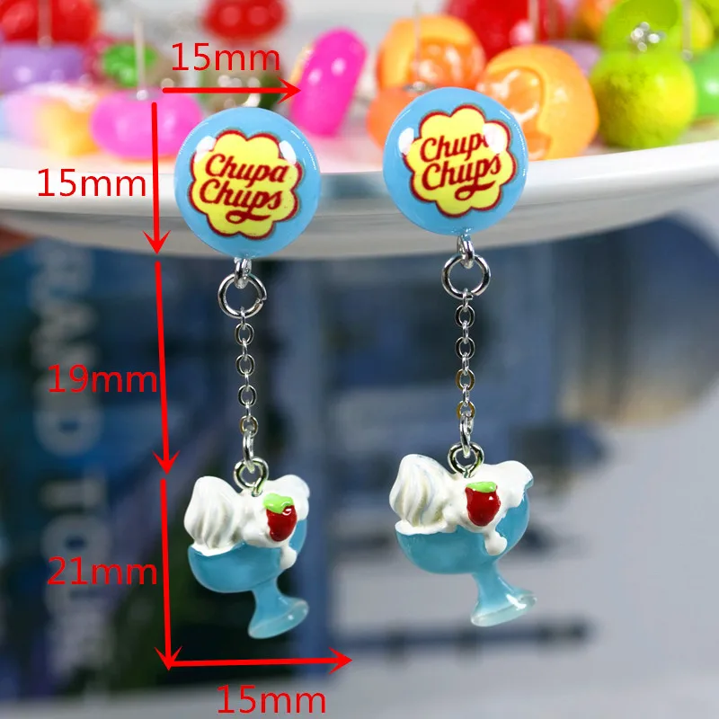 1Pair Stud Earring Multicolours Resin Candy Charms With Sweet Fruit Fashion Jewelry Gift 1Pair Stud Earring Multicolours Resin Candy Charms With Sweet Fruit Fashion Jewelry Gift