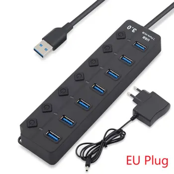 USB Hub 3.0 High Speed 4 / 7 Port USB 3.0 Hub Splitter On/Off Switch with Power Adapter for MacBook Laptop PC HUB USB 3.0
USB Hub 3.0 High Speed 4 / 7 Port USB 3.0 Hub Splitter On/Off Switch with Power Adapter for MacBook Laptop PC HUB USB 3.0