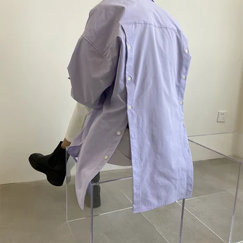 Men Button Split Back Long Sleeve Casual Shirts Male Japan Korea Style Loose Purple Shirts
Men Button Split Back Long Sleeve Casual Shirts Male Japan Korea Style Loose Purple Shirts