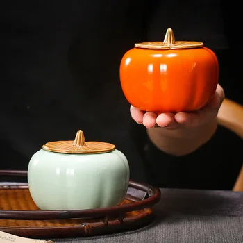 Pumpkin Shape Ceramic Tea Caddy Small Mini Portable Pu'er Green Tea Sealed Cans Storage Tanks Travel Tea Leaf Box new
Pumpkin Shape Ceramic Tea Caddy Small Mini Portable Pu'er Green Tea Sealed Cans Storage Tanks Travel Tea Leaf Box new