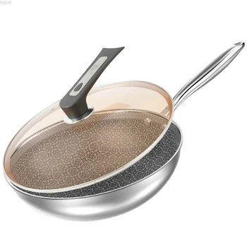 Cooker Gas Stoves Cookware Flat Pots Wok Pan304 Stainless Steel No-lampblack Non-stick with Cover Cooking Wok Pan for Induction
Cooker Gas Stoves Cookware Flat Pots Wok Pan304 Stainless Steel No-lampblack Non-stick with Cover Cooking Wok Pan for Induction