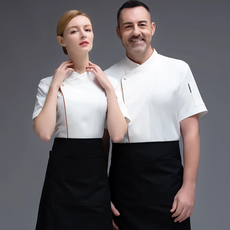 Black White Bright Color Chef Uniform Hotel Restaurant Work Clothes Waiter Uniform High Quality Cotton Short Sleeve Coat Chef
Black White Bright Color Chef Uniform Hotel Restaurant Work Clothes Waiter Uniform High Quality Cotton Short Sleeve Coat Chef