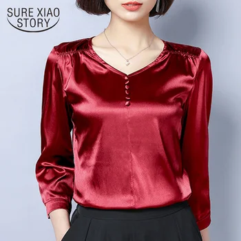 2020 Slim Black Red Plus Size Blouses Tops Spring New Long Sleeve Solid Shirt Women Top V-neck Silk Bottom Shirts Femme 8071 50
2020 Slim Black Red Plus Size Blouses Tops Spring New Long Sleeve Solid Shirt Women Top V-neck Silk Bottom Shirts Femme 8071 50