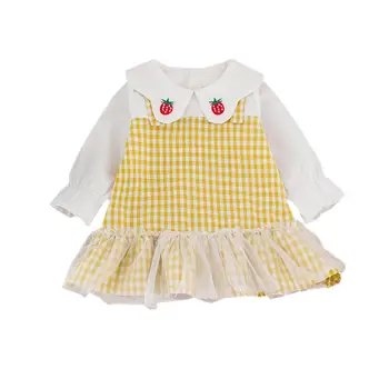 DishyKooker Baby Girls Dress Long Sleeves Turn-down Collar Plaid Skirt Mesh Decor Summer Spring Dress for Kids Princess Dresses
DishyKooker Baby Girls Dress Long Sleeves Turn-down Collar Plaid Skirt Mesh Decor Summer Spring Dress for Kids Princess Dresses
