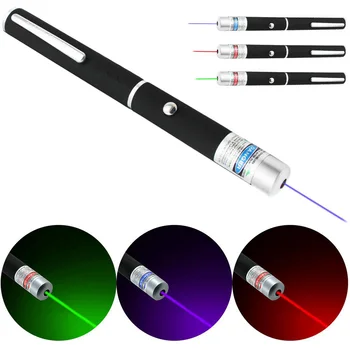 

Green Blue Purple Red Laser Pointer Pen Great Powerful Stylus Beam Light 5mW Professional High Power Laser 532nm 650nm 405nm