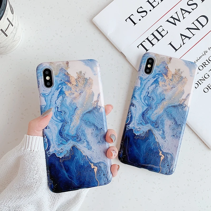 Гранитный акварельный мраморный Радужный чехол для iPhone 6 6s 7 8 Plus 10 X XS XR 11 Pro Max