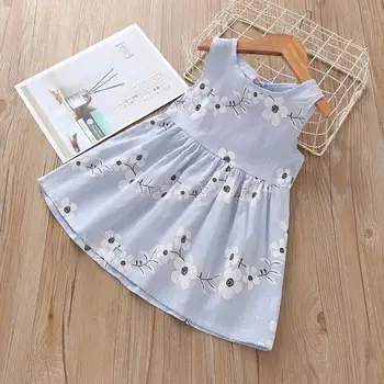 Girl's Sweet Dress Fashion Wild Baby Kids Girl Sleeveless O-neck Flower Print Solid Color Dress Princess Dresses Summer New 2020
Girl's Sweet Dress Fashion Wild Baby Kids Girl Sleeveless O-neck Flower Print Solid Color Dress Princess Dresses Summer New 2020
