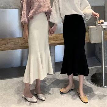 Women's autumn 2019 new sexy high waist slim knit fishtail wrap hip skirt mid length skirt with ruffles
Women's autumn 2019 new sexy high waist slim knit fishtail wrap hip skirt mid length skirt with ruffles