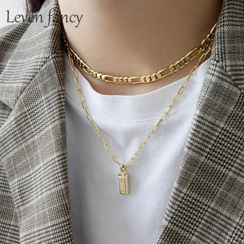925 Sterling Silver Geometric Square Gold Brick Pendant Necklaces Anchor Chain Collar Necklace Best Gift for Women Girls 
925 Sterling Silver Geometric Square Gold Brick Pendant Necklaces Anchor Chain Collar Necklace Best Gift for Women Girls