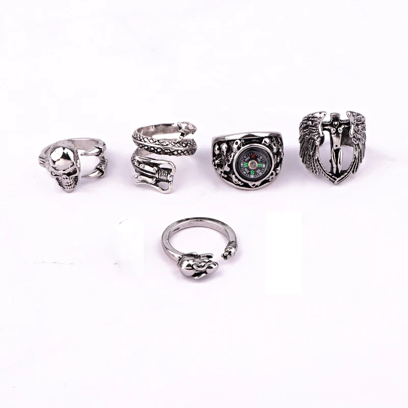 1PC Punk Gothic Retro Male Open Ring Skull Dragon Compass Angel Demon Animals Vintage Silver Color Free Ring Men Jewelry R135
1PC Punk Gothic Retro Male Open Ring Skull Dragon Compass Angel Demon Animals Vintage Silver Color Free Ring Men Jewelry R135