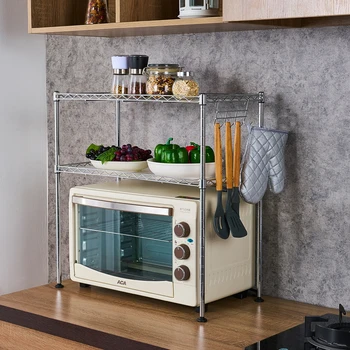 Kitchen racks floor multi-layer shower rack microwave oven shelf condiment storage rack dish holder shelf with kitchenware hook
Kitchen racks floor multi-layer shower rack microwave oven shelf condiment storage rack dish holder shelf with kitchenware hook
