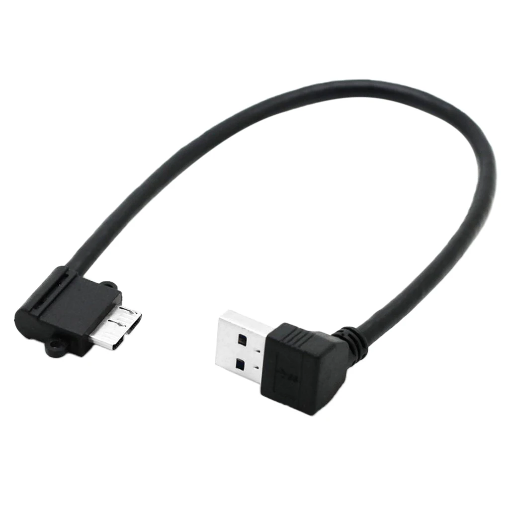 25cm USB 3.0 A Male Plug to Micro B male 10pin 90 Degree Down angle Short Cable 25cm USB 3.0 A Male Plug to Micro B male 10pin 90 Degree Down angle Short Cable