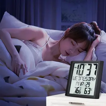 Digital Alarm Clock Large Display Indoor Thermometer Hygrometer Electronic Calendar Wall Desk Table Clock
Digital Alarm Clock Large Display Indoor Thermometer Hygrometer Electronic Calendar Wall Desk Table Clock