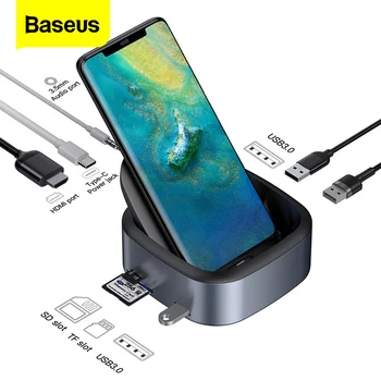Baseus USB C HUB Docking Station For Huawei P30 P20 Pro Samsung S10 S9 Dex Pad Type C to USB3.0 HDMI Jack 3.5mm PD Charger Dock
Baseus USB C HUB Docking Station For Huawei P30 P20 Pro Samsung S10 S9 Dex Pad Type C to USB3.0 HDMI Jack 3.5mm PD Charger Dock