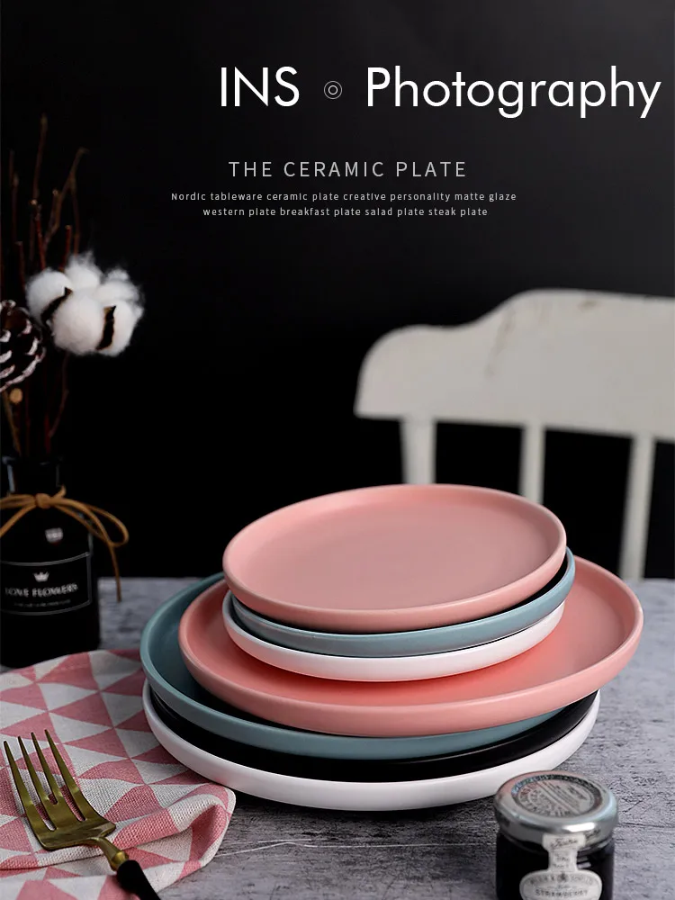 Matte Ceramic Plate Steak Dish Lunch Tray Salad Dish for Food Photography Shooting Background Photo Studio Adornment Fotografia
Matte Ceramic Plate Steak Dish Lunch Tray Salad Dish for Food Photography Shooting Background Photo Studio Adornment Fotografia
