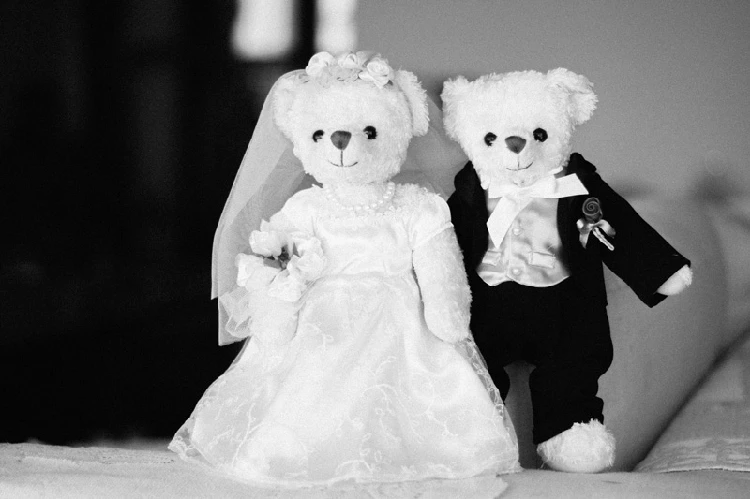 uniform dress white bear wedding doll decorat children plush toy