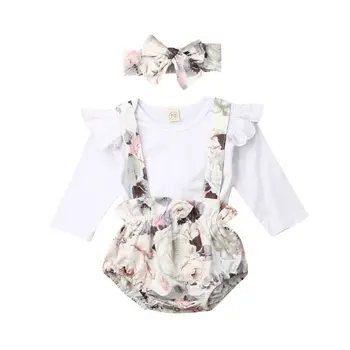 0-24M Cute Newborn Baby Girl Long Sleeve Cotton Bodysuit Tops Floral Suspender Bloomers Shorts Headband 3PCS Baby Clothing Set
0-24M Cute Newborn Baby Girl Long Sleeve Cotton Bodysuit Tops Floral Suspender Bloomers Shorts Headband 3PCS Baby Clothing Set