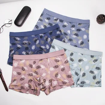 2020 New 4pcs/lot Men's Underwear Breathable Comfortable Cotton Boxers Shorts Male Panties Leaf pattern Flexible Underpants
2020 New 4pcs/lot Men's Underwear Breathable Comfortable Cotton Boxers Shorts Male Panties Leaf pattern Flexible Underpants